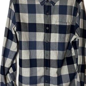 Men's Blue and Gray flannel  Shirt Eddie Bauer size TL